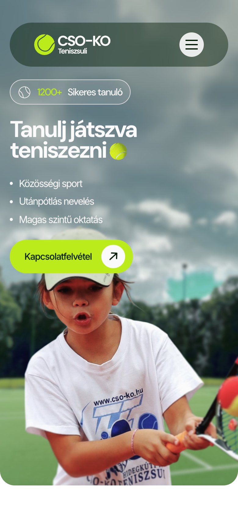 CSO-KO Teniszsuli weboldal – mobile