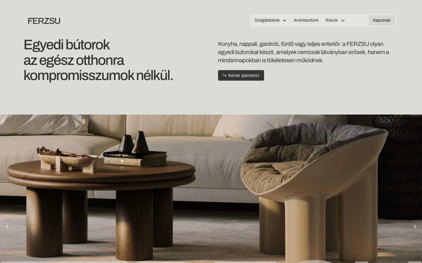 FERZSU Styl weboldal – hero