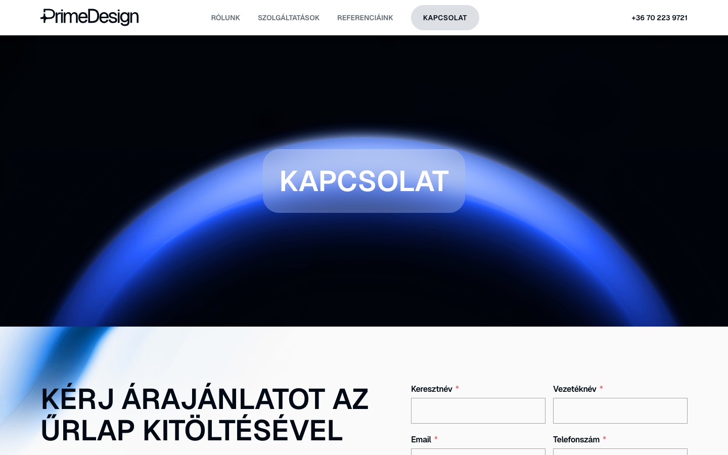 Prime Design weboldal – p3