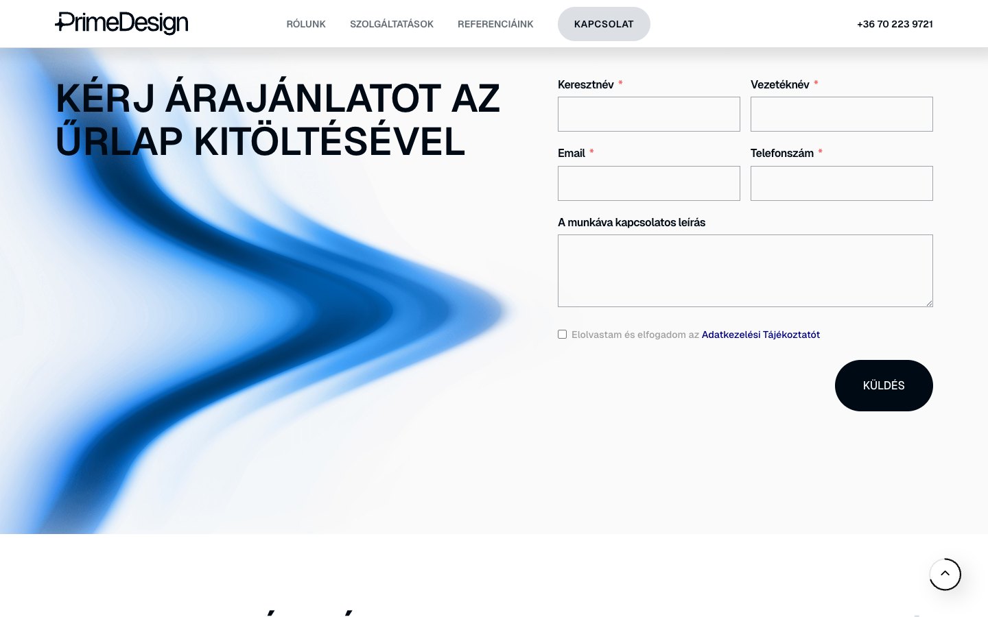 Prime Design weboldal – s4