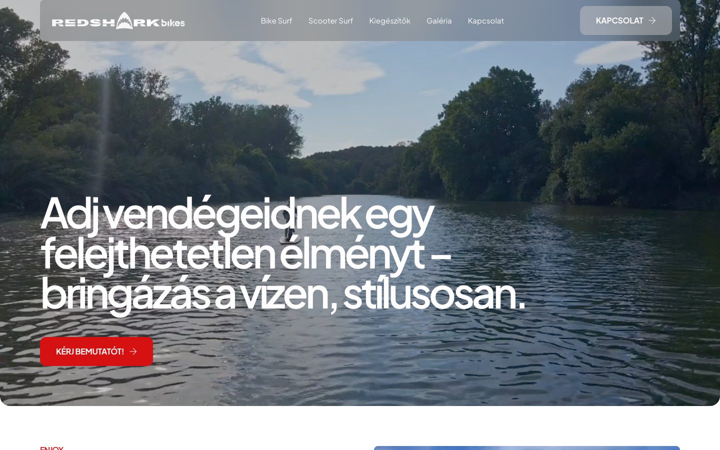Red Shark Bikes weboldal – hero